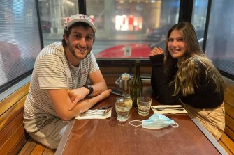 Benjamin Krongold and Ariella Goldman at Chapelli’s restaurant on Chapel Street