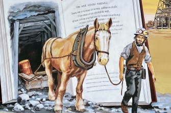A mural in Collinsville honouring the town’s mining history and revered ‘pit ponies’.