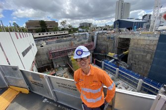 Tai Luong says the deepest point of the Cross River rail tunnels is 65 metres under Patton Street at Woolloongabba allowing the tunnel to run under the Brisbane River.