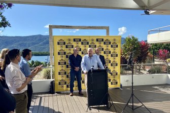 Clive Palmer on the road in Cairns.