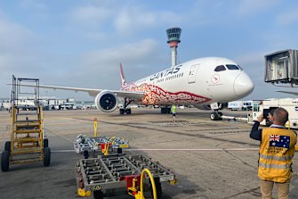 Qantas will use SAF for about 15 per cent of its fuel use out London’s Heathrow Airport this year (pictured) but it is not available locally. 