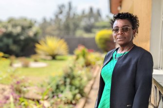 Rwanda’s leading opposition figure Victoire Ingabire at her home in Kigali, where she lives under surveillance.