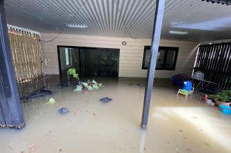 A house in West End remains after the Brisbane flood. 