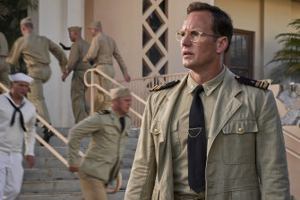 Patrick Wilson stars as intelligence officer Edwin Layton in Midway.  