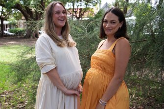 Jade Stavropoulos, left, and Leda Ross: “There are so many triggers after you lose your baby, and Jade was always on hand to prepare me.”    