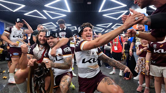 Reece Walsh in celebration mode.