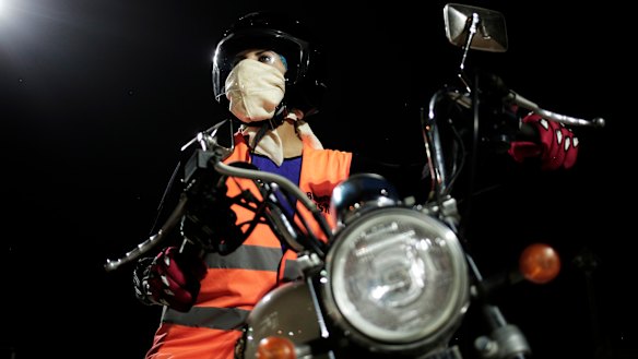  Maha Mohammed poses for a photograph on a motorbike as she learns how to ride, at the Bikers Skills institute in Riyadh, Saudi Arabia.