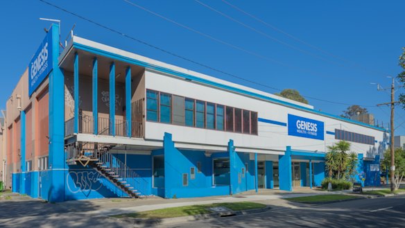The rear of 93 Maroondah Highway, Ringwood, occupied by Genesis Health and Fitness.