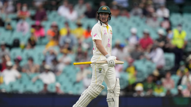 Marnus Labuschagne walks off the SCG. 