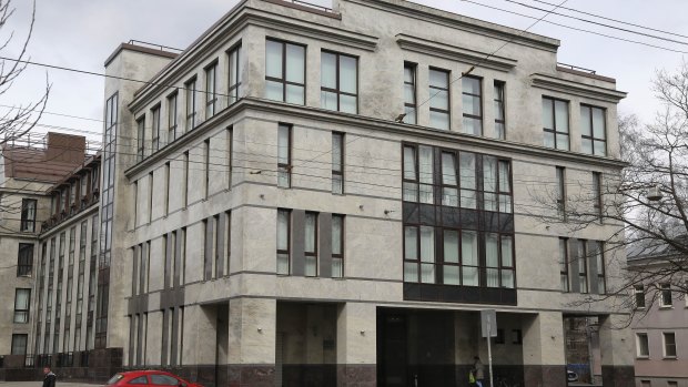 The building in St Petersburg where Russian trolls worked to interfere in the 2016 US election.