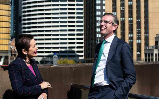 NSW Treasurer Dominic Perrottet and Sydney Lord Mayor, Clover Moore at the Sydney CBD summit
