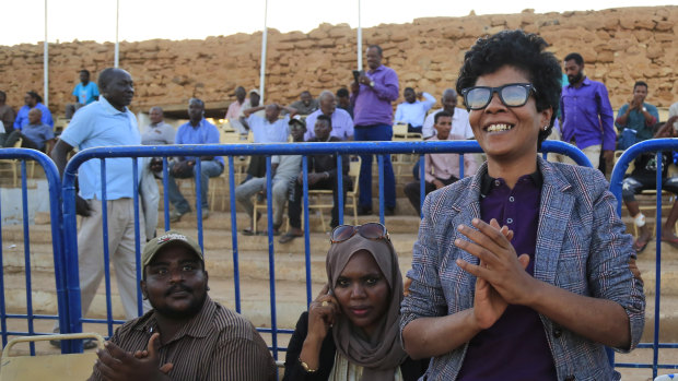 Sudanese watch the women's teams play in Omdurman. The women's soccer league has become a field of contention as Sudan grapples with the transition from three decades of authoritarian rule that espoused a strict interpretation of Islamic Shariah law. 