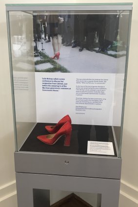 Julie Bishop's shoes in their pop-up display.