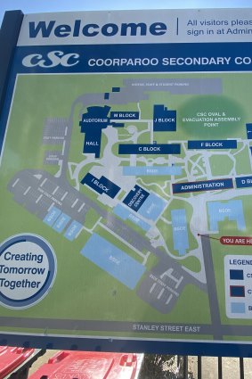 Brisbane’s School of Distance Education facilities are shown in light blue inside the Coorparoo Secondary College.