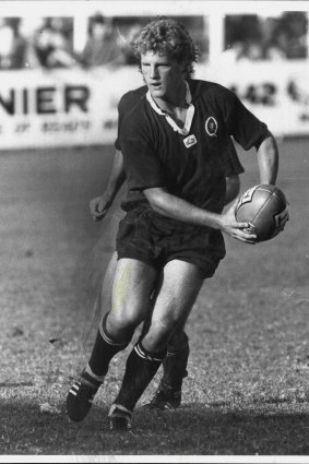 Michael Lynagh, aged 19, playing for Queensland in 1983.