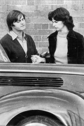 "Pictured outside Darlinghurst Court today are Mrs. Scott, mother of missing 3 yr. old boy, Karlos Scott-Huie and Mr. John Stewart Regan, 29. May 23, 1974"