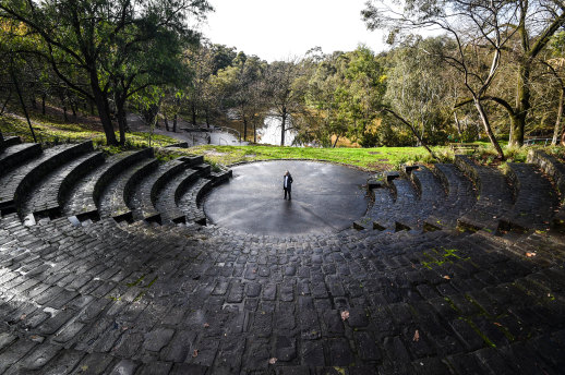 Helen Madden at the Fairfield Amphitheatre on the banks of the Yarra River.