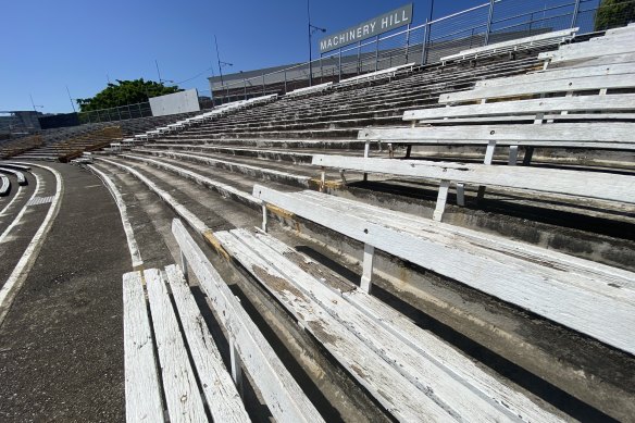 Without the people, the RNA’s main oval has weather-beaten old seating, rusting corrugated iron roofing and broken cement blocks. It needs maintenance.