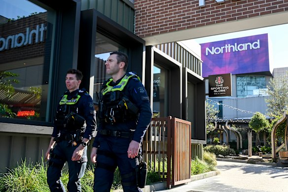 Police patrol Northland on Monday. 