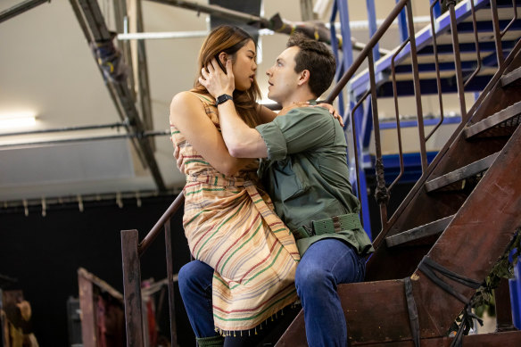 Abigail Adriano plays opposite Nigel Huckle as Chris, an American soldier.