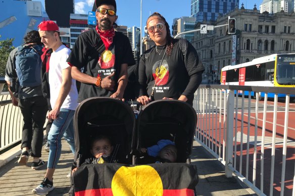 Joshua Jackson and Bobbie-Jo Jackson at the rally to support First Nations people.