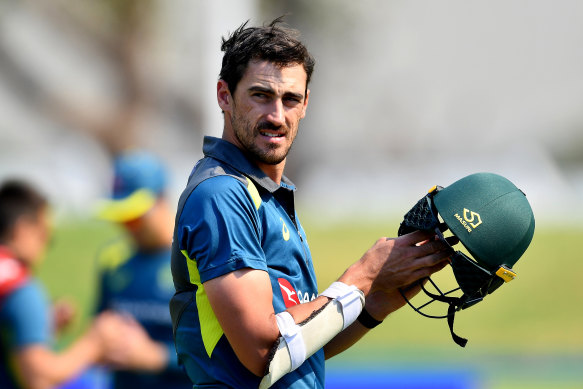 Australian cricketer Mitchell Starc in South Africa in February. 