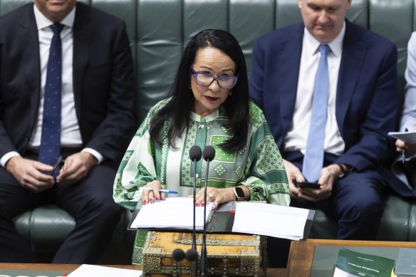 Minister for Indigenous Australians Linda Burney rejected claims the Voice would trigger reparations. 