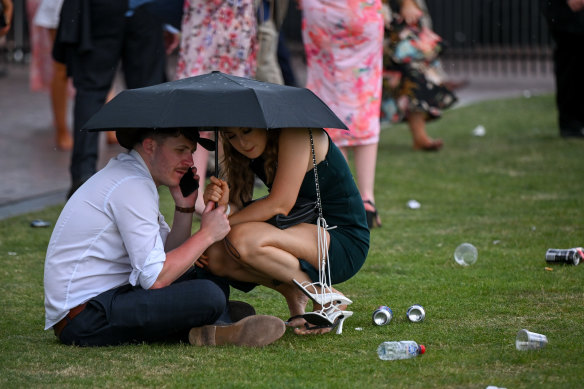 Two punters reach the end of their day.