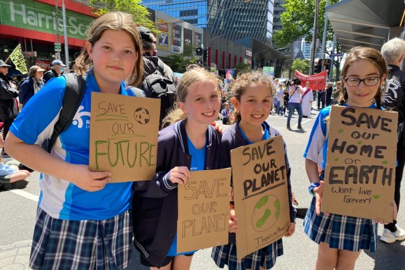 Ripponlea Primary’s student sustainability committee Pepi, Zoe, Emilia and Eva.