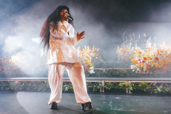 Zimbabwean-born Australian singer-songwriter and rapper Tkay Maidza on stage at The Forum.