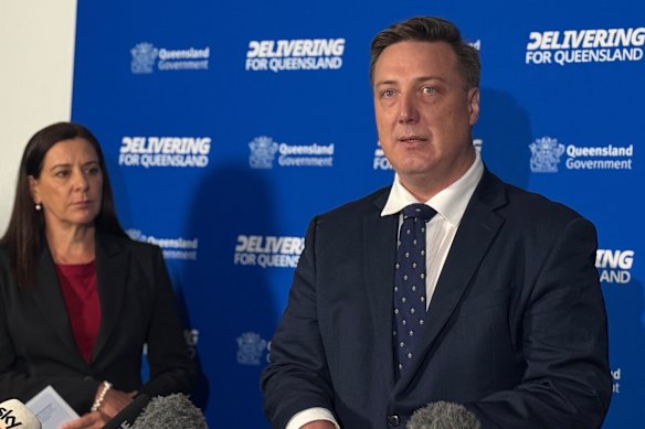 Attorney-General Deb Frecklington and Queensland Family and Child Commissioner Luke Twyford.