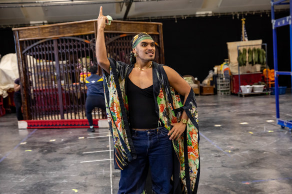Seann Miley Moore in rehearsals for Miss Saigon.