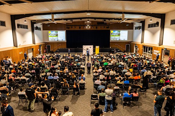 Between 600 and 700 people attend the Mansfield State High School auction, held three times a year. 