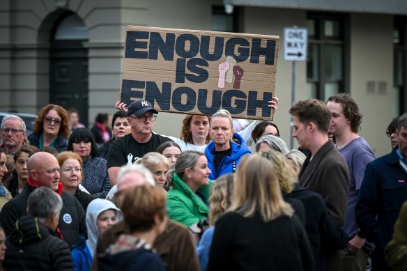 A rally at Ballarat in April against violence against women.