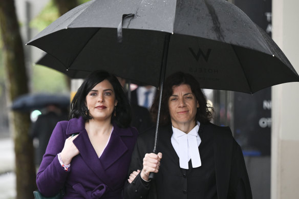 Ousted Liberal Moira Deeming and barrister Sue Chrysanthou, SC, on Wednesday.