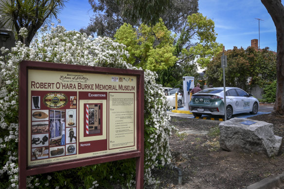 The electric car charger in the tourism town of Beechworth. 