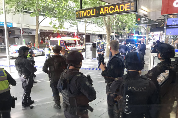 The aftermath of the Bourke Street attack in 2018.