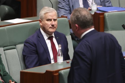 Nationals MP Michael McCormack and Deputy Prime Minister Barnaby Joyce. 