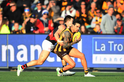 The Hawks take on Essendon at University of Tasmania Stadium in Launceston.