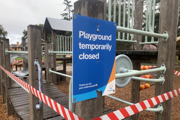 A closed playground in Hampton East. 