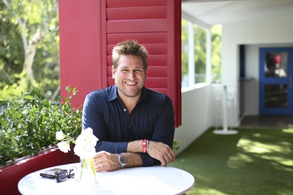 Chef Curtis Stone at the Australian Open in the Emirates suite. 