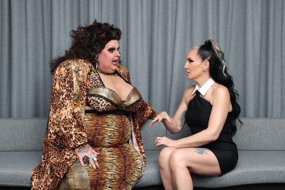 Maxi Shield interviewing Michelle Visage.