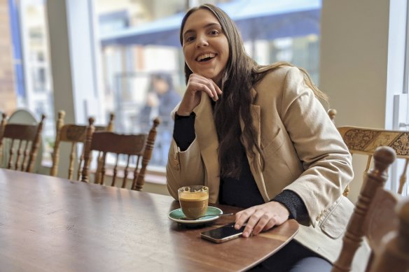 Australian businesswoman Cloe de la Vaga, 27, at her coffee shop Abuelo in Covent Garden, London.