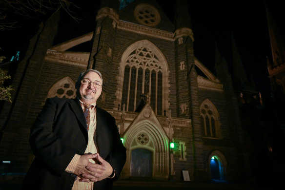 William Blevins attends the final Latin Mass at St Patrick’s Cathedral on Wednesday night.