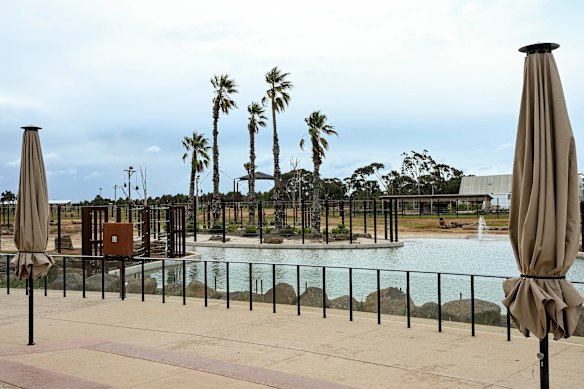 The swimming pool is deep enough for elephants to fully submerge themselves and float.