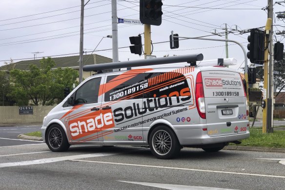 The Shade Solutions ‘mobile showroom’ van.