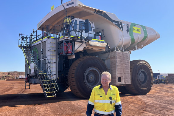 Andrew Forrest after driving a prototype hydrogen-powered electric haul truck called Europa –  named after a moon of hydrogen-filled Jupiter.