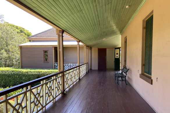 The front verandah at Brisbane’s first “party house”, Newstead House.