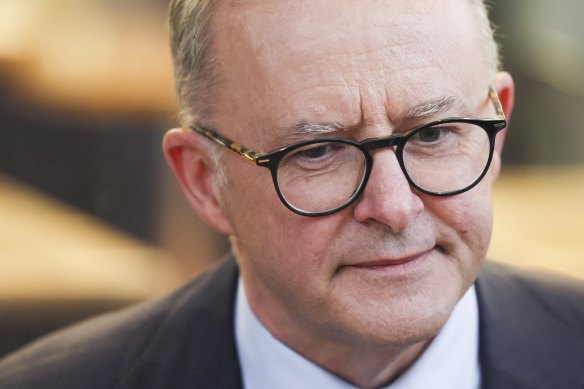 Labor leader Anthony Albanese at Top Ryde City shopping centre before testing positive to COVID-19.