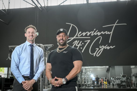 Derrimut 24:7 Gym chief executive Ashley Owen and owner Nikolaos Solomos. 